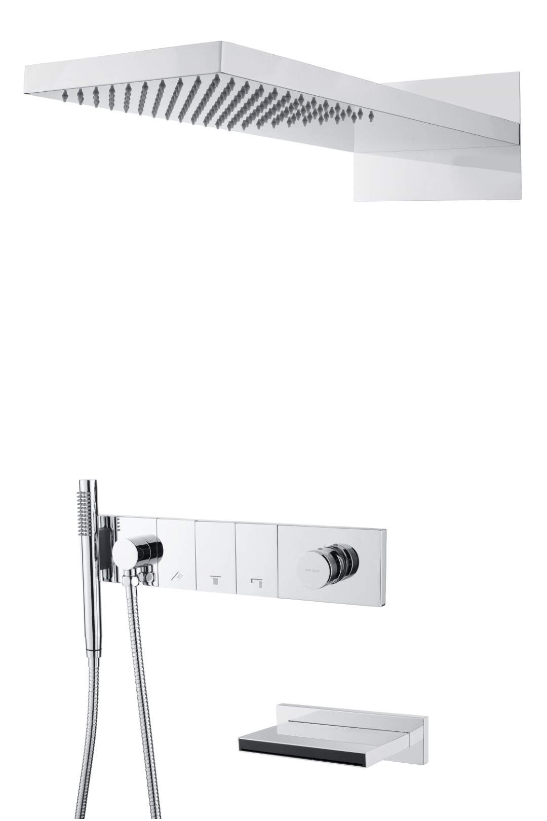 Встраиваемая душевая система Boheme ZODIAC 132-2-CR с изливом трехпозиционная Chrome без излива 154446₽