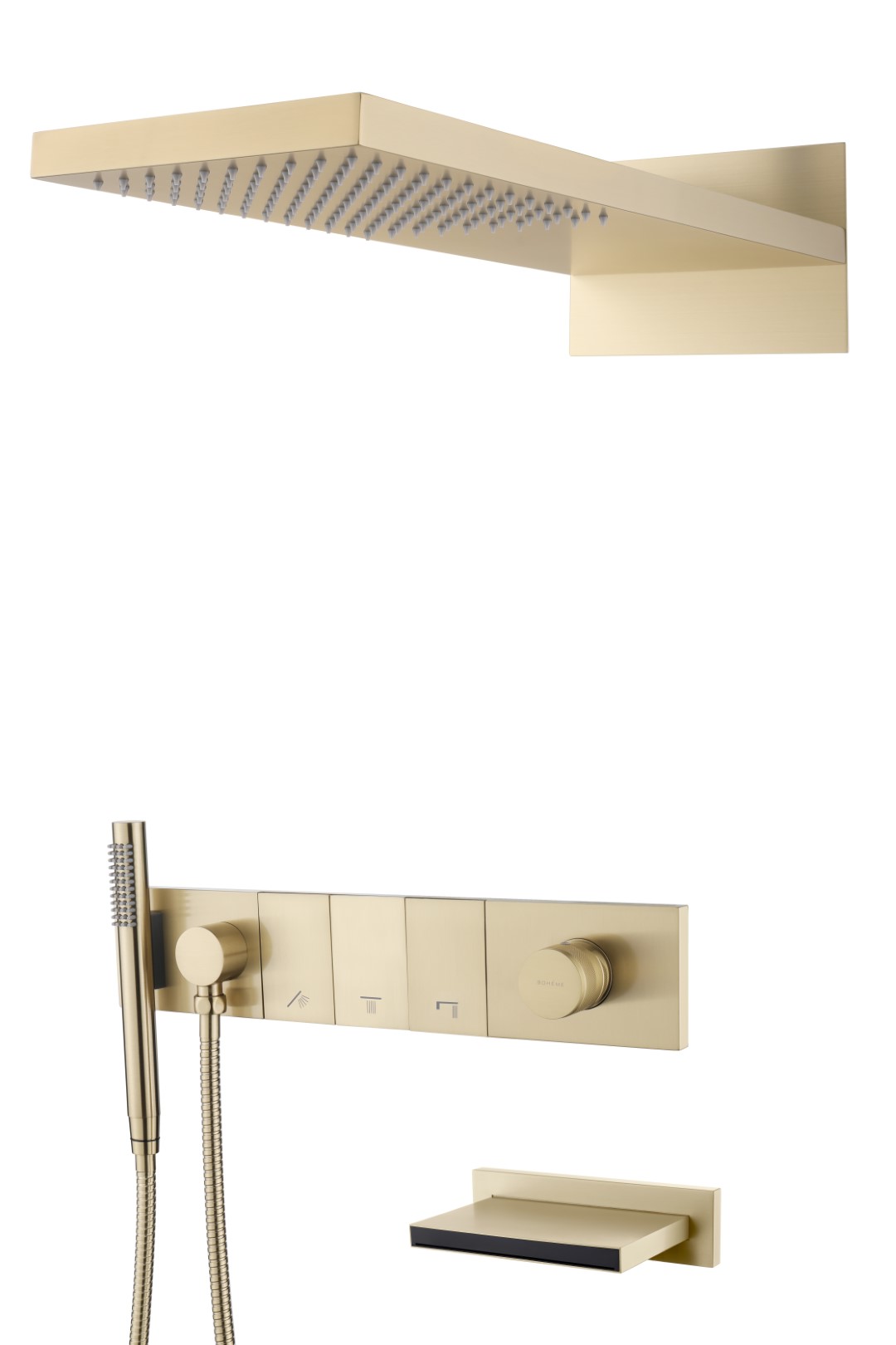 Встраиваемая душевая система Boheme ZODIAC 132-2-G с изливом трехпозиционная GOLD без излива 161605₽