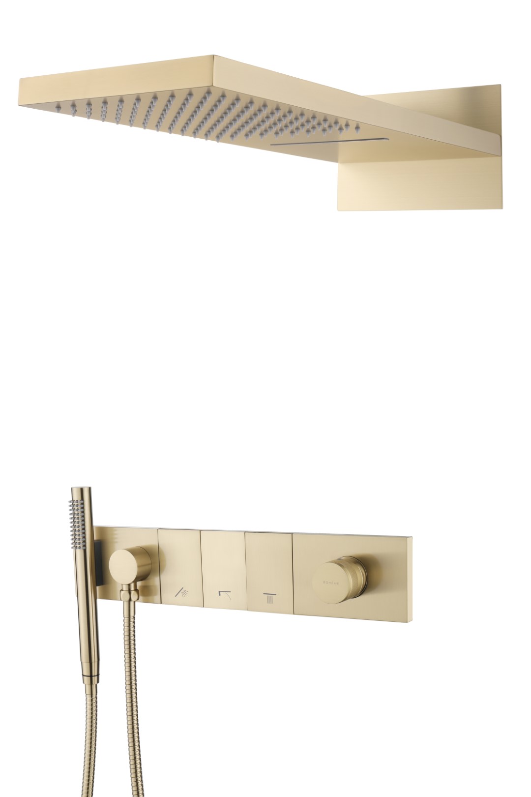 Встраиваемая душевая система Boheme ZODIAC 132-MG трехпозиционная MATT GOLD без излива 143144₽