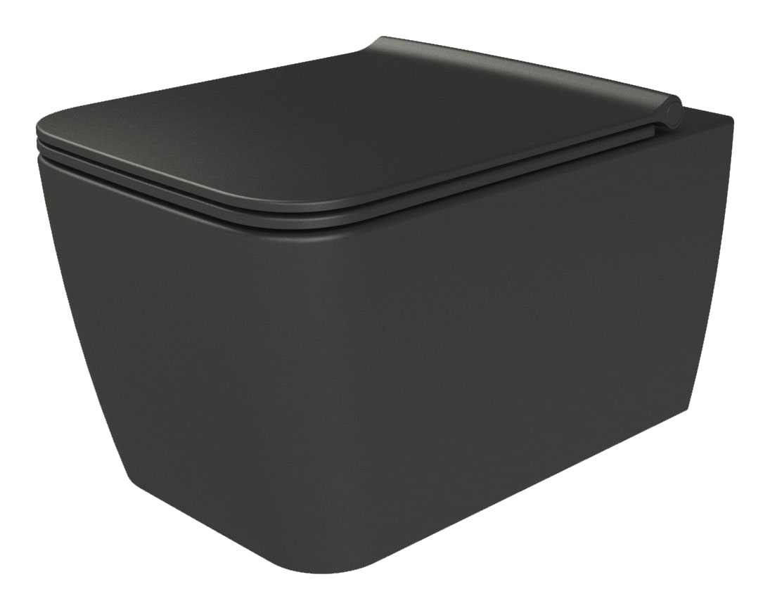 Унитаз подвесной Boheme Zen 967-SET-B черный, с крышкой микролифт
