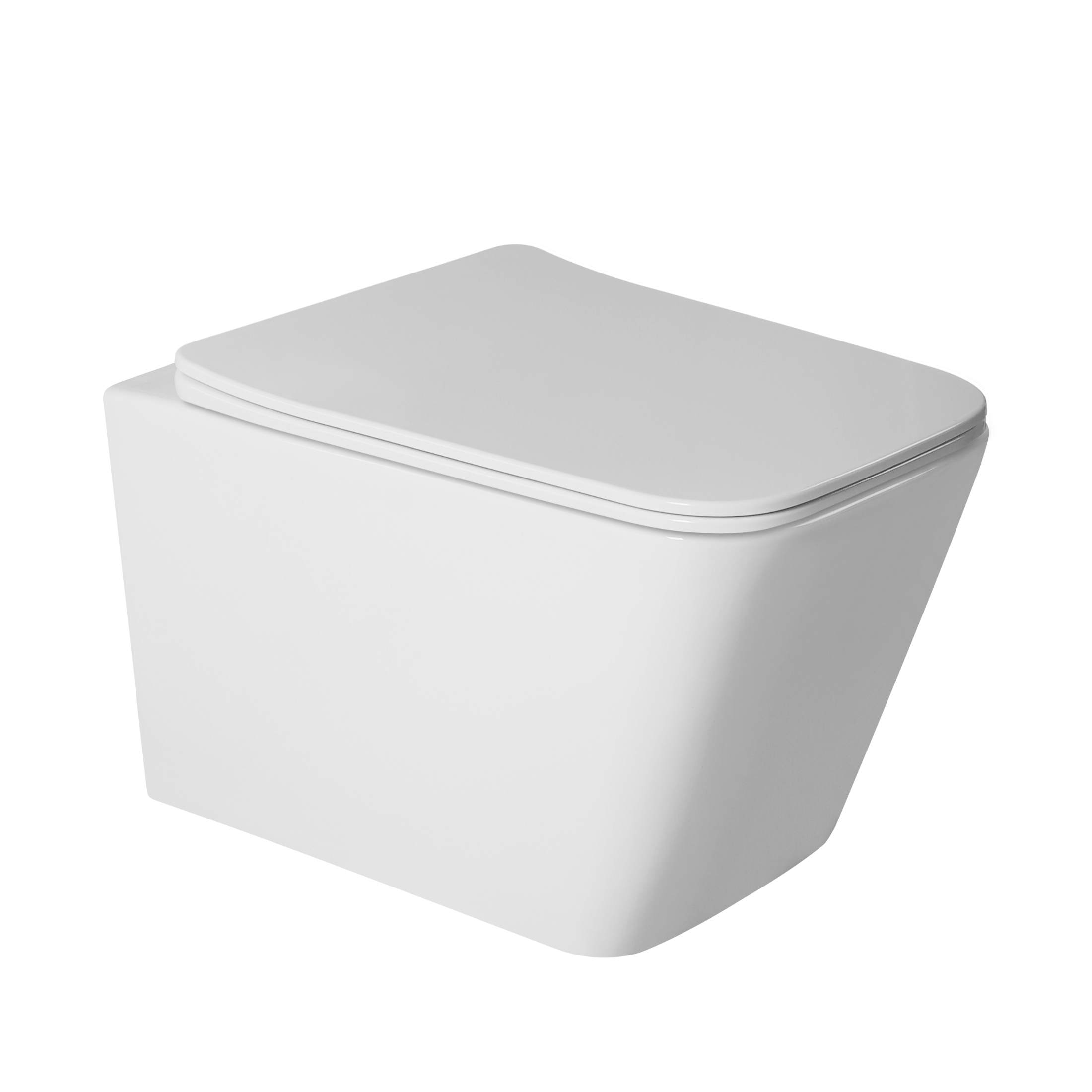 Унитаз подвесной BOND Cube F04-10 безободковый с сиденьем микролифт, белый