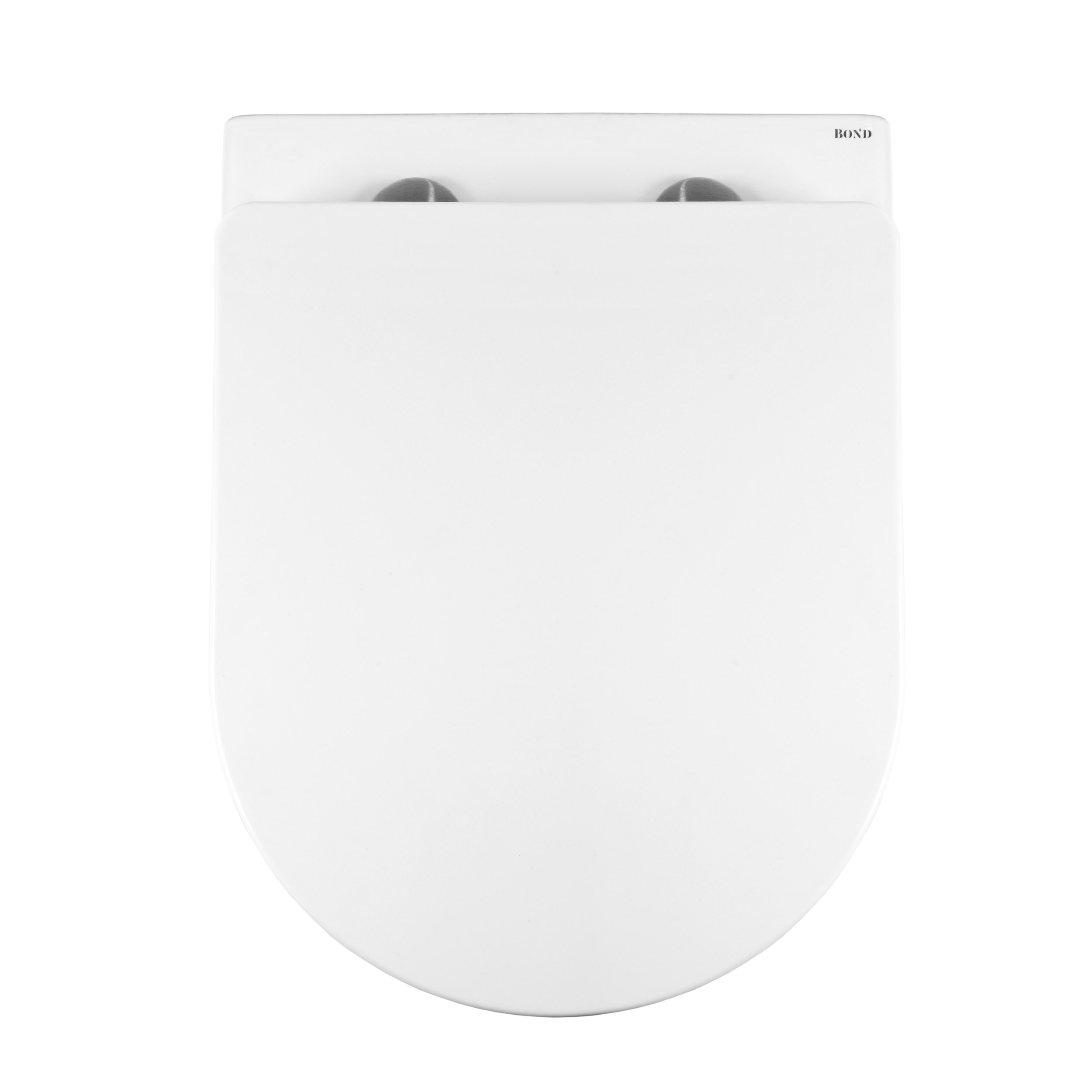 Унитаз подвесной BOND Oval F10-10 безободковый с сиденьем микролифт, белый, цвет хром - фото 4
