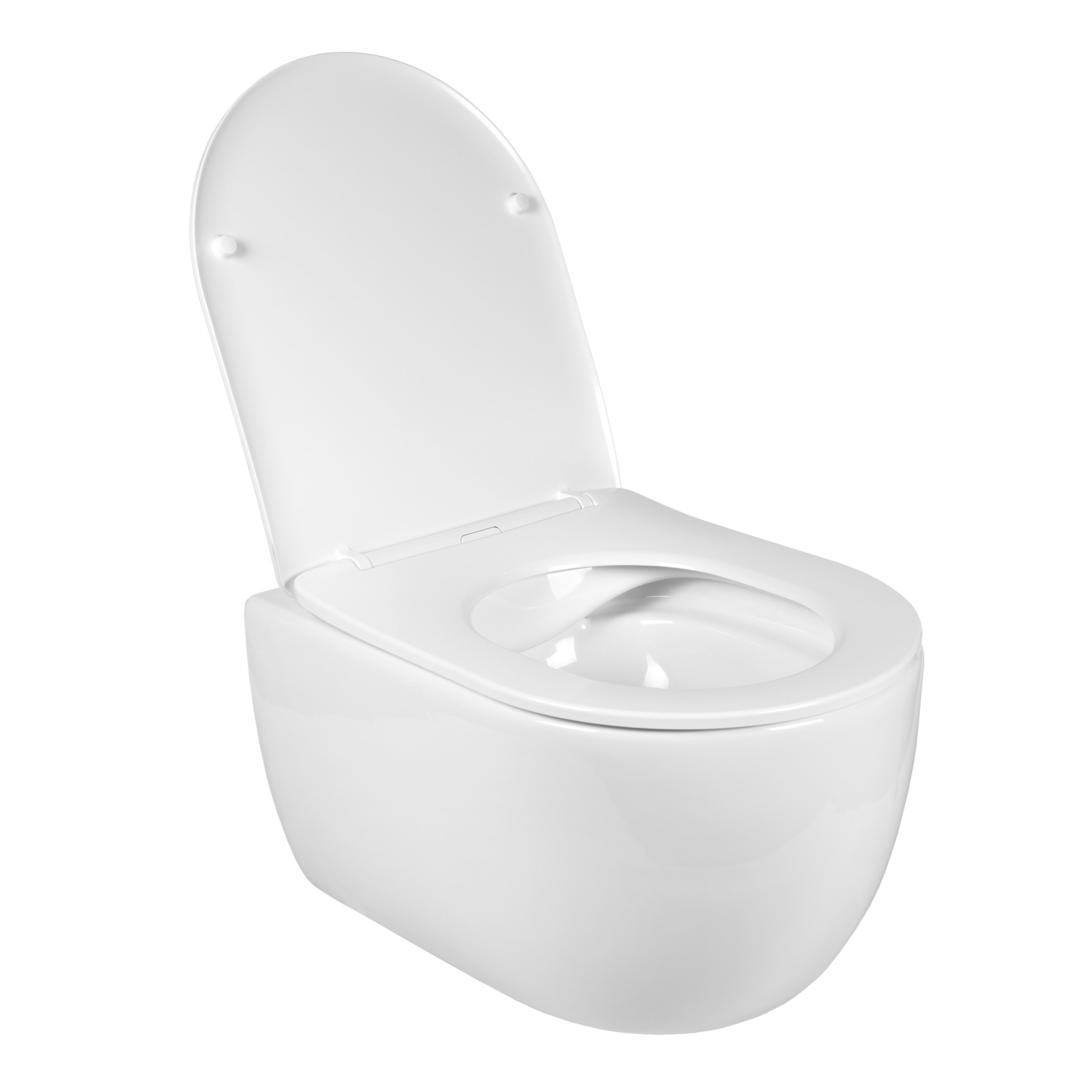 Унитаз подвесной BOND Oval F10-10 безободковый с сиденьем микролифт, белый, цвет хром - фото 8