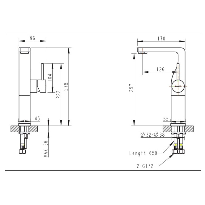 Смеситель Bravat Arc F16061K-A2-ENG черный матовый - фото 3