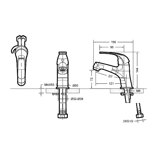 Смеситель для ванны или для душа Bravat Fit F00315C, цвет хром - фото 3