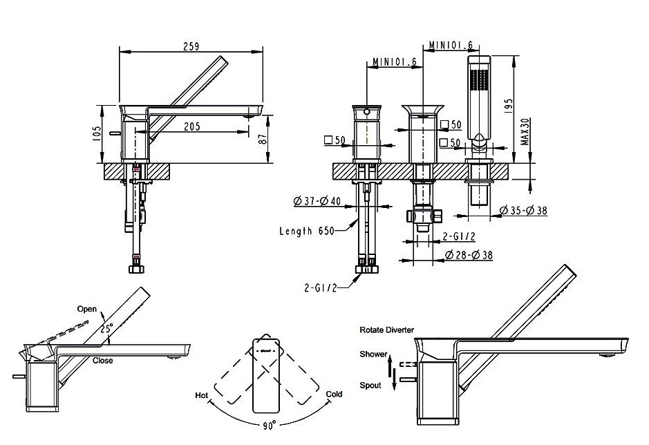 Смеситель Bravat Phillis F556101C-2-ENG, цвет хром - фото 3