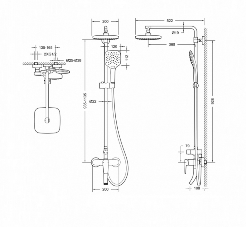 Стойка Bravat SOURCE  F6173218CP-A-ENG