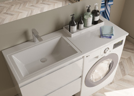 Фото Раковина мебельная Brevita Даллас 120 см ФР-00001528 белая, левая