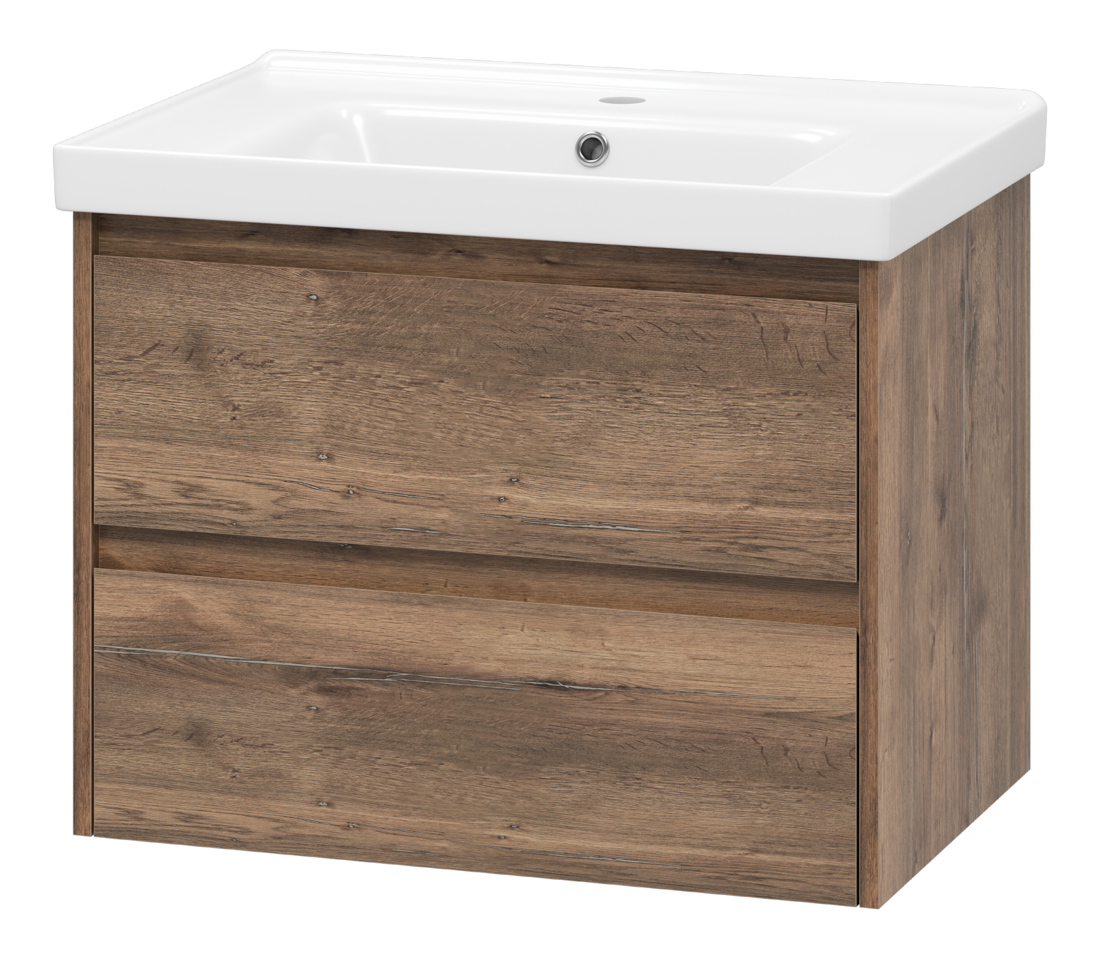 Тумба под раковину Brevita Dallas 67 см DAL-01070-074П подвесная, темное дерево