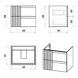 Фото Мебель для ванной комнаты Brevita Tivolli 60 см Tiv-09060-0102Я подвесная, белая