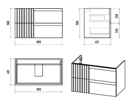 Фото Мебель для ванной комнаты Brevita Tivolli 80 см Tiv-09080-0102Я подвесная, белая