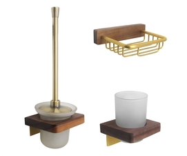 Набор аксессуаров для ванной комнаты Bronze De Luxe Forest 107006G золотой