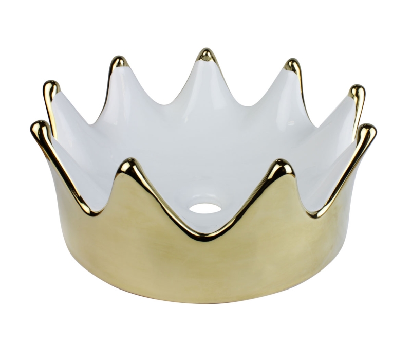 Накладная раковина Bronze De Luxe Queen 40 см 4042WG золотая 18000₽
