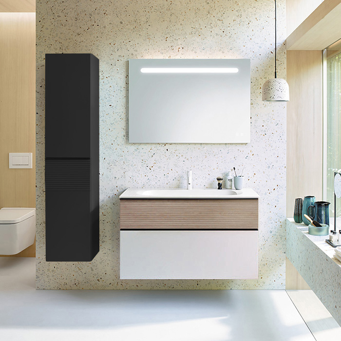 Тумба с раковиной Burgbad Fiumo 102 см SFXN102F3956FOT45G0200C00011 подвесная белая глянцевая дуб 225698₽