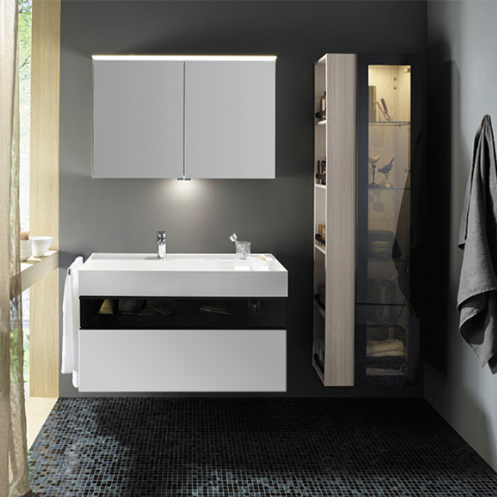 Тумба с раковиной Burgbad Yumo 101 см SFKL102 F3193 G0179 C00011 подвесная белая глянцевая 307886₽