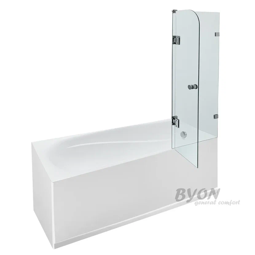 Шторка для ванны Byon T 80x145, цвет хром Ц0000168 - фото 2