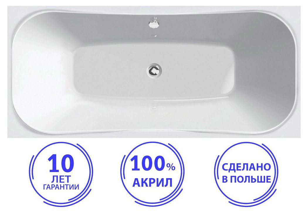 Ванна акриловая C-Bath Kronos CBQ013001 180х80