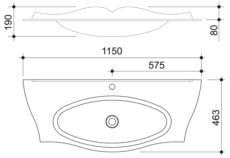 Раковина Caprigo Bourget 120 см silver OW15-11016-S, цвет серебро - фото 2