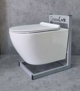 Унитаз подвесной CeramaLux 2196-2 белый, с крышкой микролифт