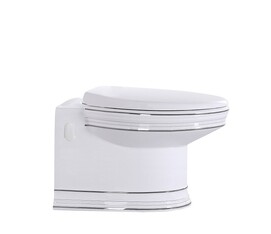 Унитаз приставной CeramaLux 4287 с крышкой микролифт, белый, хром