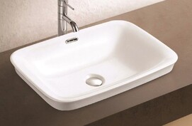 Раковина встраиваемая сверху CeramaLux 60x41x15.5 см 78444, керамическая, белая глянцевая