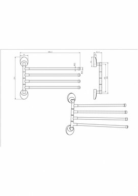 Фото Держатель для полотенец CeramaLux Caps 39 см 73214-4 хром, поворотный
