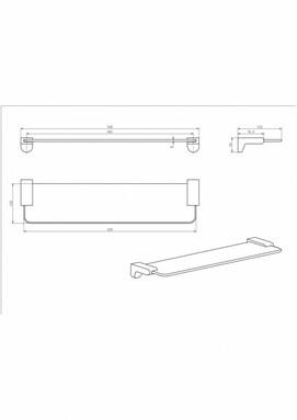 Фото Полка стеклянная CeramaLux Neo 54 см 51011 хром