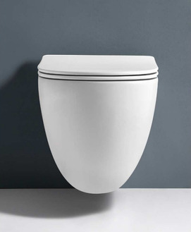 Фото Унитаз подвесной CeramaLux TR-0199ZK безободковый, с крышкой микролифт, белый