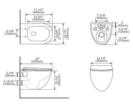 Фото Унитаз подвесной CeramaLux TR-0199ZK безободковый, с крышкой микролифт, белый