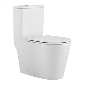 Унитаз-моноблок CeramaLux TR2178MN(TR866MN) безободковый, с крышкой микролифт, белый