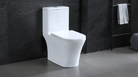 Унитаз-моноблок CeramaLux TR455MN(80687) безободковый, с крышкой микролифт, белый