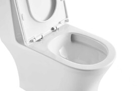 Фото Унитаз-моноблок CeramaLux TR455MN(80687) безободковый, с крышкой микролифт, белый