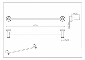 Фото Полотенцедержатель CeramaLux Valencia 64 см 88508G золото