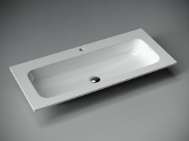 Раковина накладная Ceramicanova Грейс (Grace) 101 см CN7013 белая глянцевая, с отверстием под смеситель
