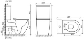 Фото Унитаз напольный Ceramicanova Мия (Mia) CN1801 с сиденьем микролифт, белый