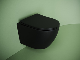 Подвесной унитаз Ceramica Nova Uno CN11001TMB безободковый, с крышкой микролифт, смыв торнадо, черный матовый