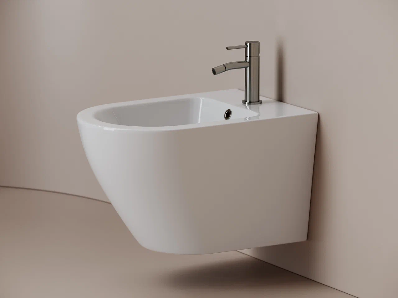 Биде подвесное Ceramica Nova Whirl CN11008 с крепежом для скрытого монтажа белое 16490₽