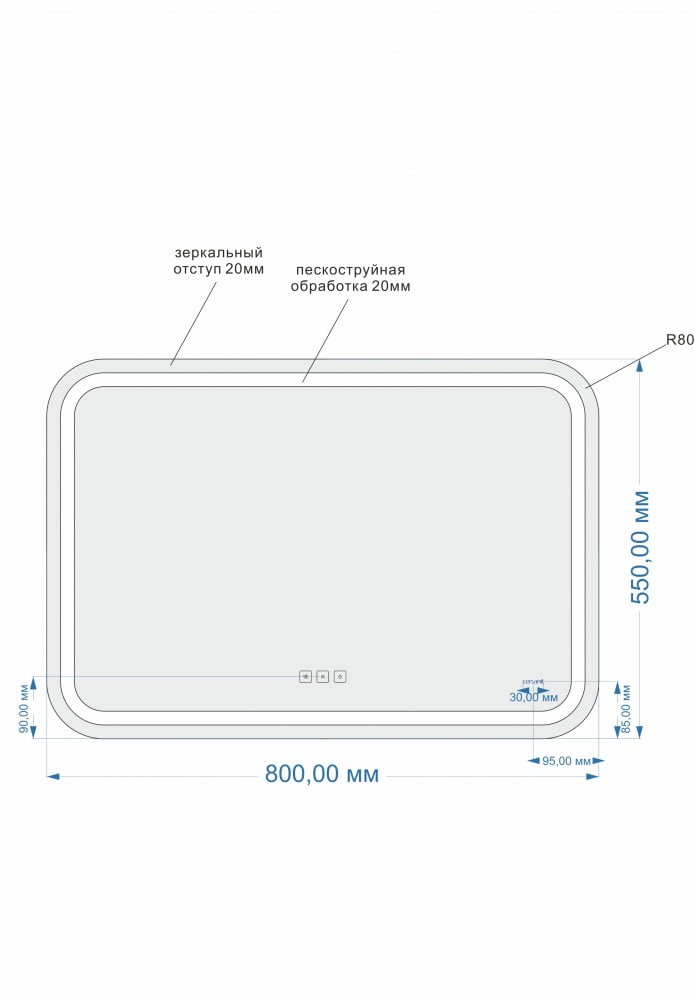 Зеркало с функцией звонка Cersanit Design Pro KN-LU-LED051*80-p-Os LU-LED051*80-p-Os Design Pro KN-LU-LED051*80-p-Os - фото 3