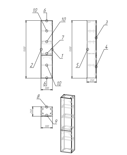 Пенал подвесной Cersanit Lara SB-SL-LAR/Wh, цвет белый SL-LAR/Wh Lara SB-SL-LAR/Wh - фото 5