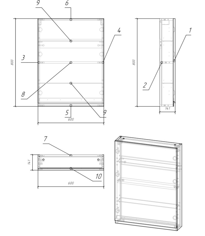 Шкафчик настенный Cersanit Moduo SB-SW-MOD60/Wh, цвет белый SW-MOD60/Wh Moduo SB-SW-MOD60/Wh - фото 5