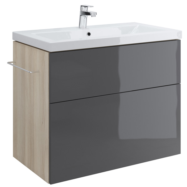 Мебель для ванной Cersanit Smart 80 серая, 2 ящика, цвет серый B-SU-SMA-CO80/Gr - фото 2