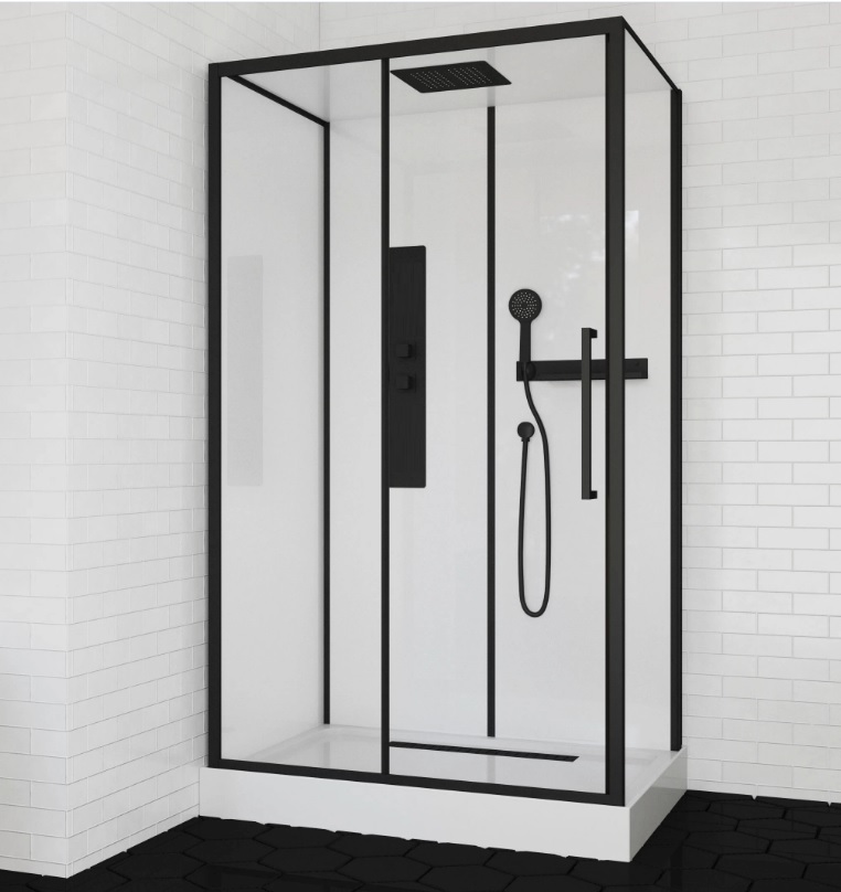 Душевая кабина Ceruttispa 120x80 AMI120 стекло прозрачное профиль черный 73080₽