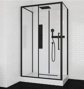 Душевая кабина Ceruttispa 120x80 AMI120 стекло прозрачное, профиль черный