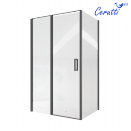 Фото Душевой уголок Ceruttispa 90x120 VICTORIA120B стекло прозрачное, профиль черный