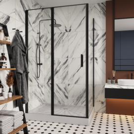 Фото Душевой уголок Ceruttispa 90x120 VICTORIA120B стекло прозрачное, профиль черный