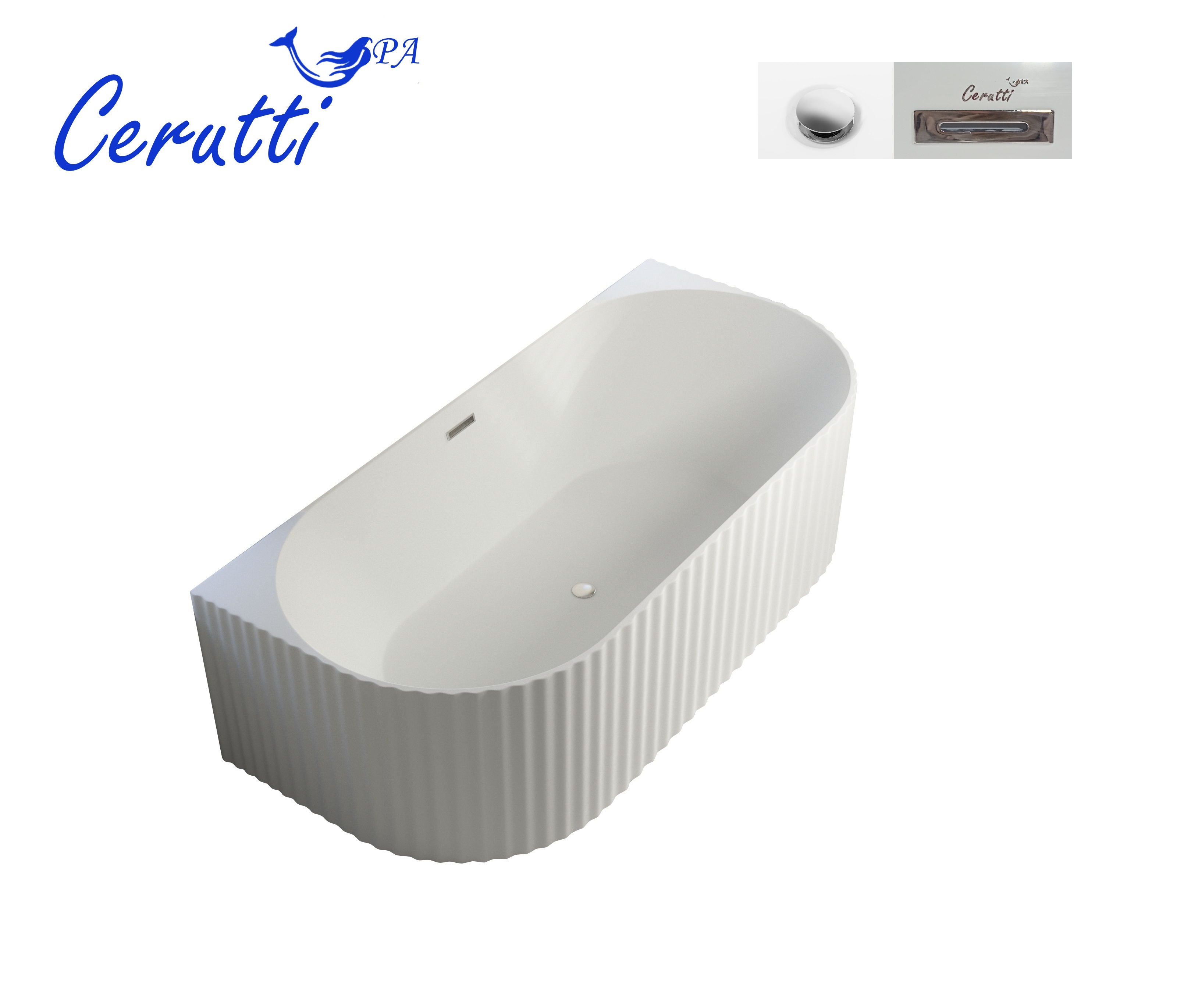 Ванна акриловая Cerutti SPA CEZA'S W 170х80 CT9765 отдельностоящая, белая, размер 170x80, цвет белый - фото 4