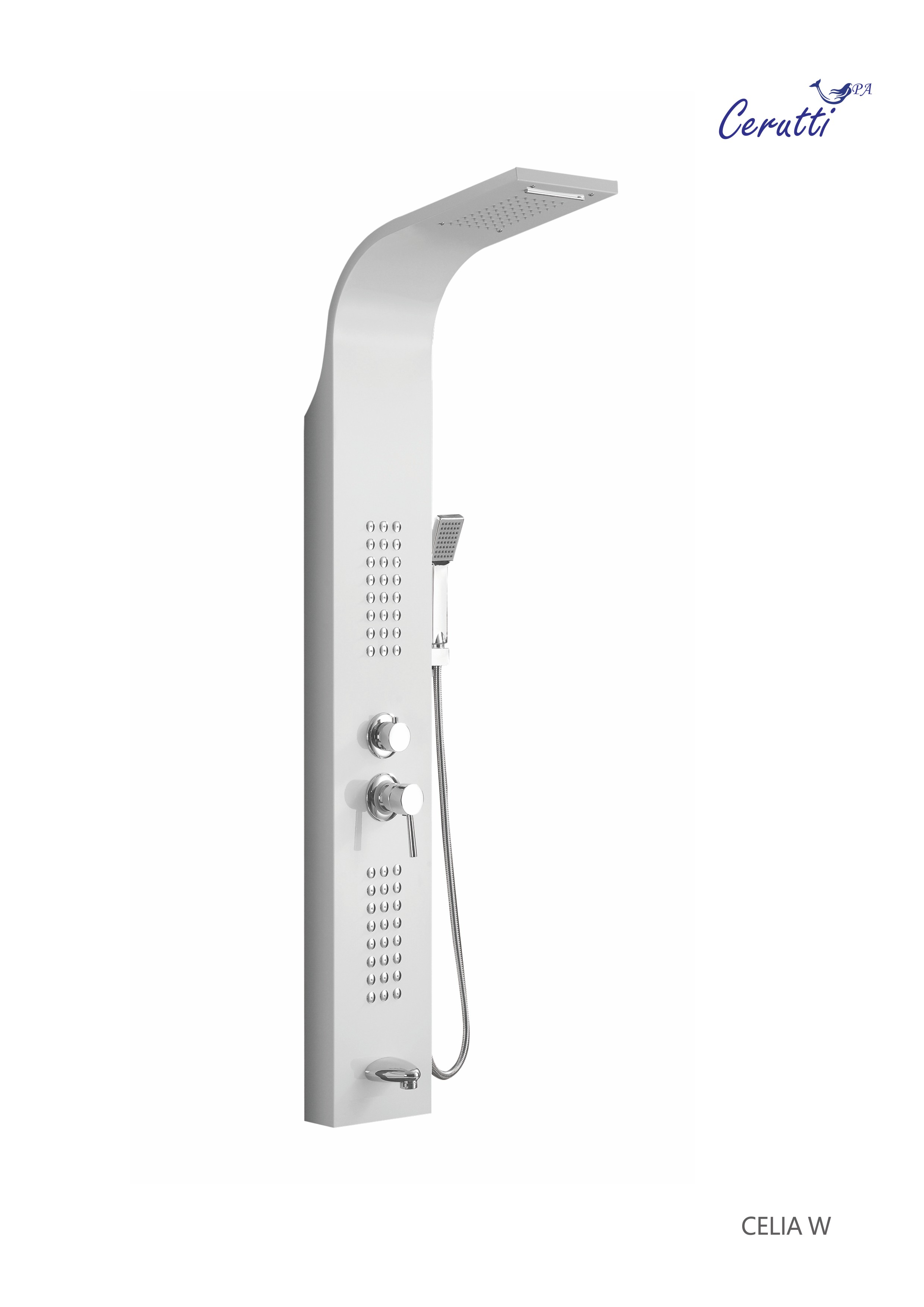 Душевая панель Ceruttispa Celia w CT10402 с изливом белая 16700₽