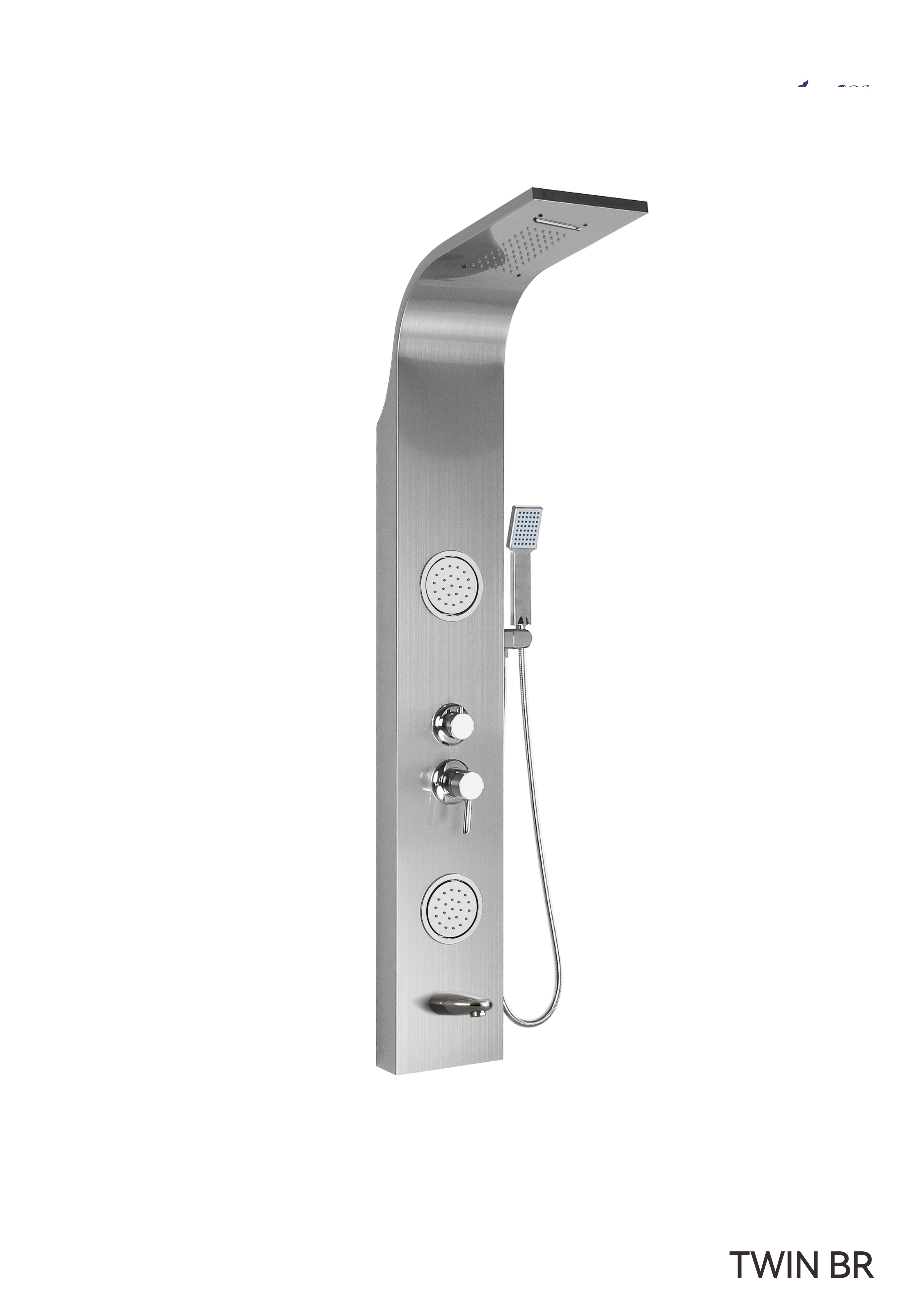 Душевая панель Ceruttispa Twin br CT9988 с изливом матовая нержавеющая сталь 13900₽