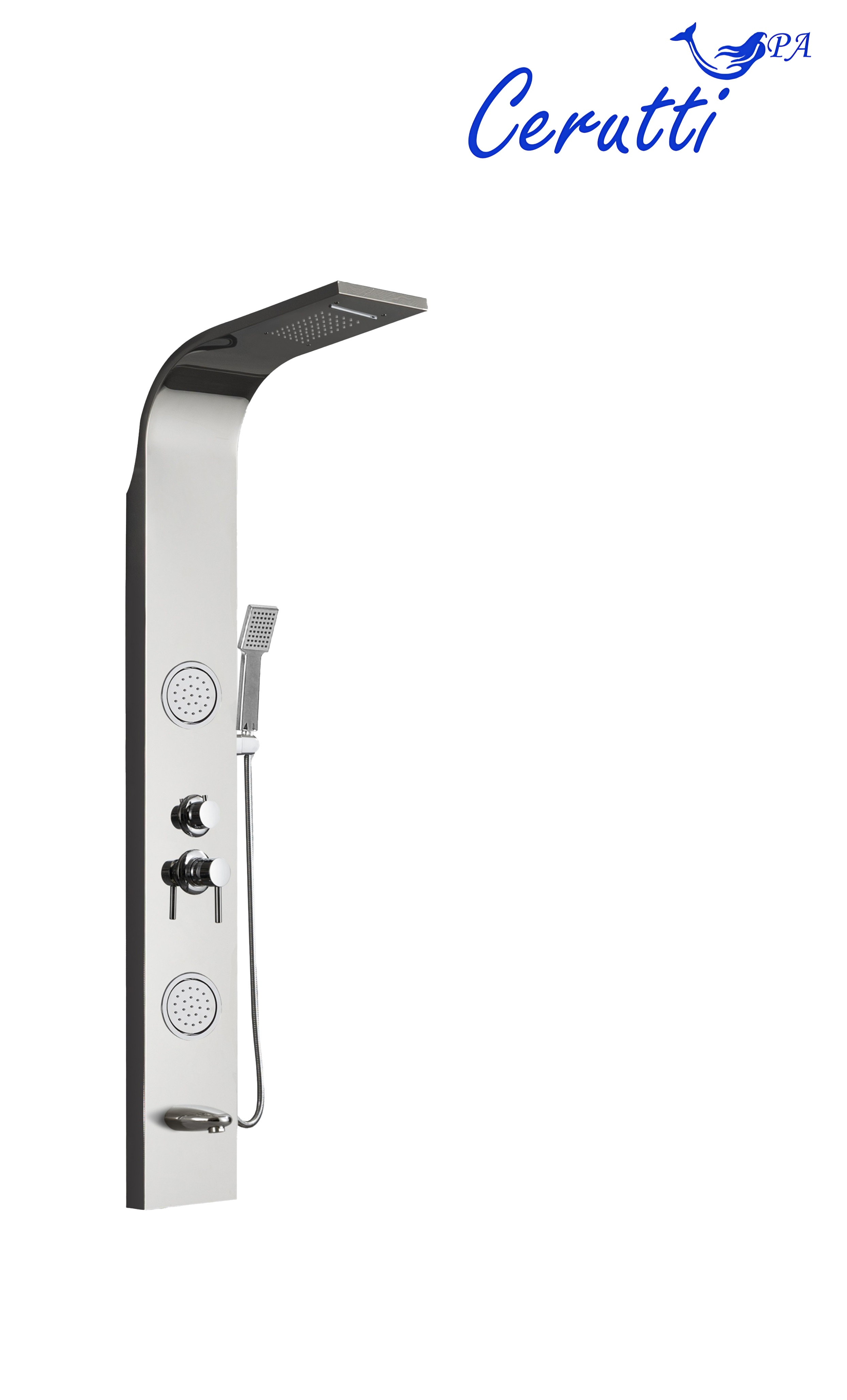Душевая панель Ceruttispa Twin s CT9987 с изливом серебро 13900₽