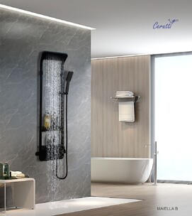 Фото Душевая панель Ceruttispa Maiella CT8985 черный глянцевый